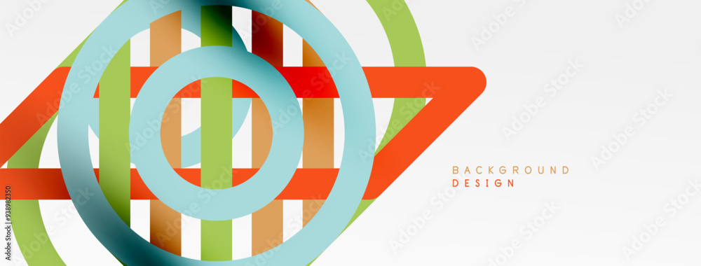 Aufkleber abstract background - colorful circle lines technology or business digital template