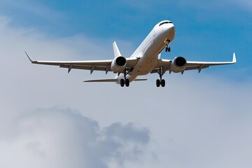 Obraz premium Bright White Airplane Ascending with Grace Against a Pure White Background