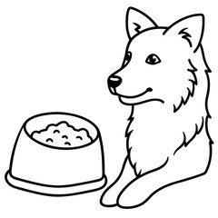 Hand drawn dog food