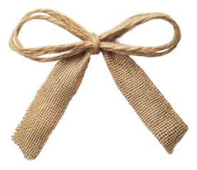 PNG Natural jute bow for rustic decorations or gifts