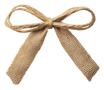 PNG Natural jute bow for rustic decorations or gifts