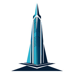 Tall, Sleek Skyscraper Silhouette with Sharp Lines, Representing Modern Construction and Engineering Expertise in Urban Development