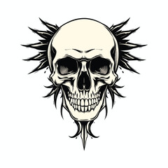 Edgy Skull Design with Spikes