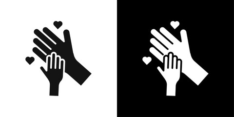 Obraz premium Charity for children icon Flat fill set collection