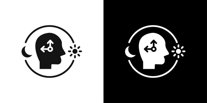 Circadian rhythms icon Flat fill set collection