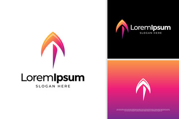 Colorful rocket logo vector design template