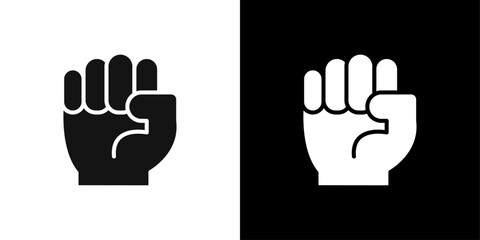 Fist icon Flat fill set collection