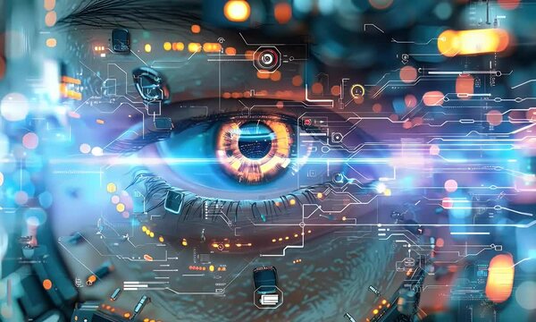 cyborg-like AI entity, with a blend of mechanical and organic elements.