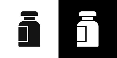 injection vial icon Flat fill set collection