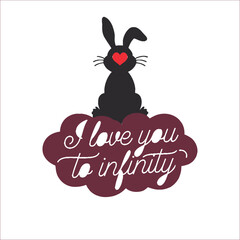  Rabbit silhouette vactor illustration.