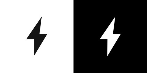 Lightning power charge icon Flat fill set collection