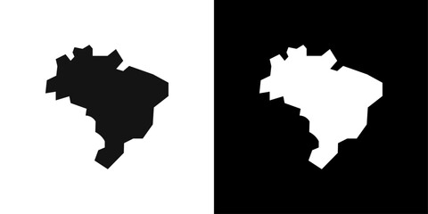 Map of Brazil icon Flat fill set collection