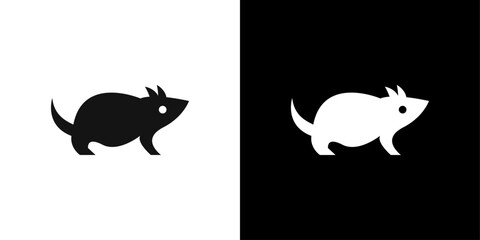 Mouse animal icon Flat fill set collection