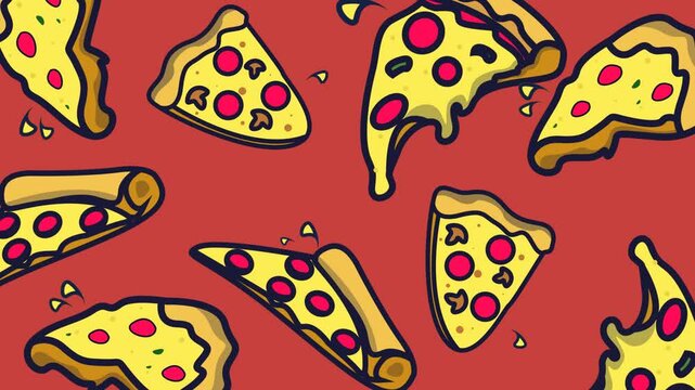 Tasty foof of pizza motion