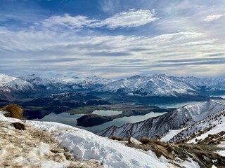 snow covered mountains