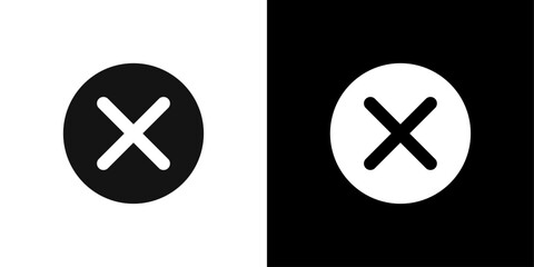 Obraz premium Simple cross line icon Flat fill set collection