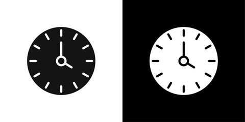 time clock watch icon Flat fill set collection