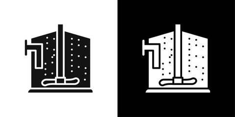 anaerobic digestion biomass icon Flat fill set collection
