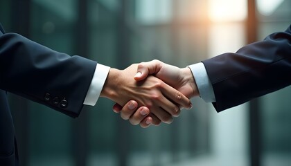 Business partnership concept. Businessman handshake for teamwork of business merger and acquisition, successful negotiate,hand shake,two businessman shake hand with partner to celebration partnership 