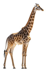Fototapeta premium PNG Giraffe poised in a bright studio