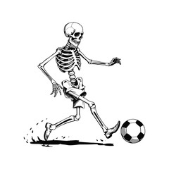 Skeleton Running Towards a Soccer Ball