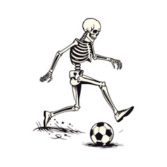 Skeleton Running After a Soccer Ball