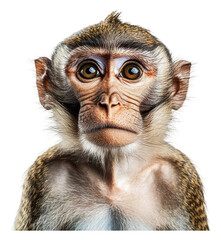 PNG Close-up of a curious monkey with expressive eyes