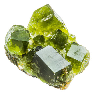 PNG Green peridot crystal on rocky surface