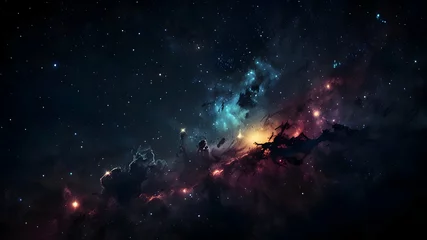 Dark blue purple black starry space background galaxy wallpaper © Premium Backgrounds 