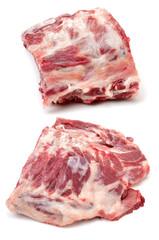 Obraz premium Raw spare ribs on white background 