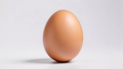 Single brown egg on a white background.