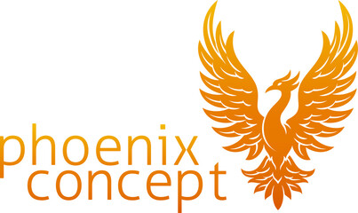 Phoenix Fire Bird Rising Wings Spread Eagle