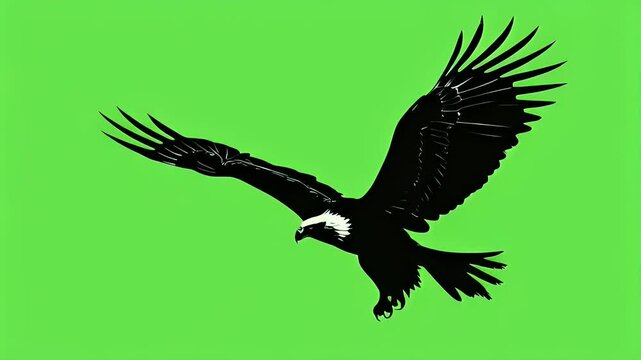 eagle in flight silhouette green screen