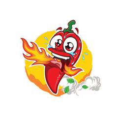 Funny hot chili pepper cartoon