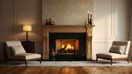 living room with fireplace