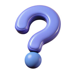 Naklejka premium Question Mark Icon 3d cartoon style illustration