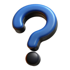 Naklejka premium Question Mark Icon 3d cartoon style illustration