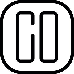 Simple black pause button icon with rounded corners