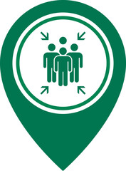 Emergency evacuation assembly point sign. Assembly point icon. Safety Signs. Evacuation Plan. Vector illustration