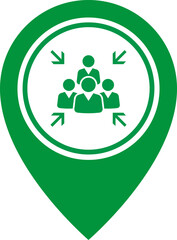 Emergency evacuation assembly point sign. Assembly point icon. Safety Signs. Evacuation Plan. Vector illustration