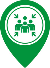 Emergency evacuation assembly point sign. Assembly point icon. Safety Signs. Evacuation Plan. Vector illustration