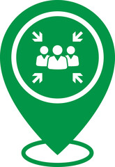 Emergency evacuation assembly point sign. Assembly point icon. Safety Signs. Evacuation Plan. Vector illustration