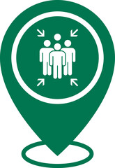 Emergency evacuation assembly point sign. Assembly point icon. Safety Signs. Evacuation Plan. Vector illustration