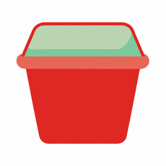 Primitive plastic food container empty art vector illustration