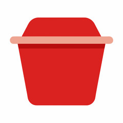 Primitive plastic food container empty art vector illustration