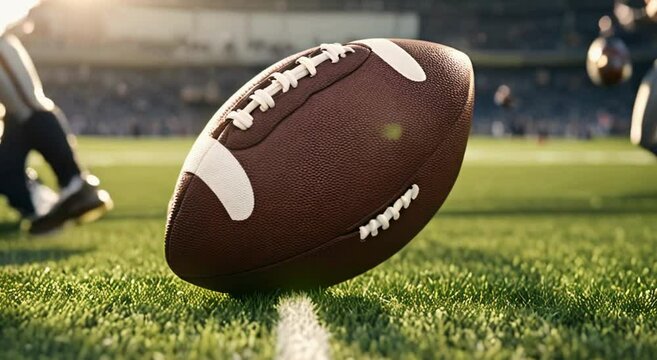 Kickoff Excitement: Player Poised with Football on Grass