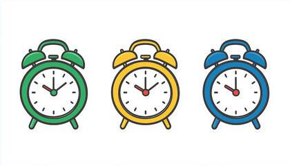 Set of alarm clock vector