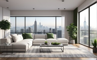 Fototapeta premium Model interior design of living room (3D Render)