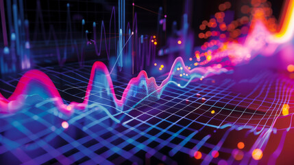 A colorful graph with a purple line that is the highest. The graph is a representation of data and the colors are used to represent different values.