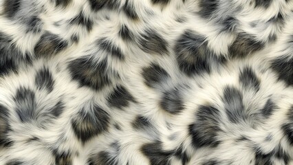 Black and White Ermine Fur Texture for Luxury Fashion Design